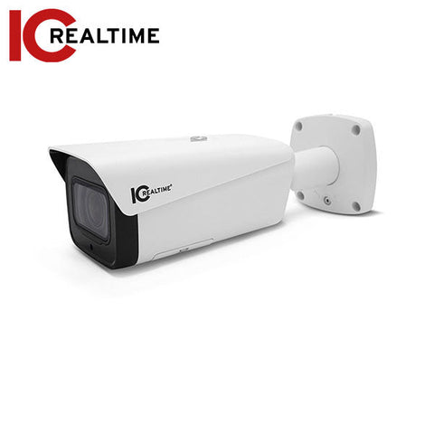 IC Realtime - IPEL-B2012X-IRW2 / 2MP IP Indoor/Outdoor Full Size Bullet Camera / Varifocal 5.3 - 64mm Motorized Lens (58° - 4°) / 492 Feet Smart IR / Ai