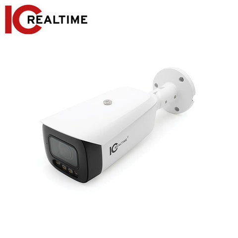IC Realtime - IPEL-B40V-W1-LED / 4MP IP Indoor/Outdoor Bullet Camera / Motorized Varifocal 2.7-12mm Lens (115°–48°) / 131 Feet LED / POE Capable / IVS+IMD / Face Recognition
