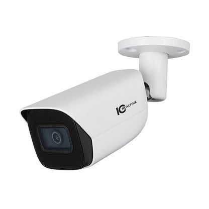 IC Realtime - IPEL-B80F-IRW2 / 8MP IP Indoor/Outdoor Small Size Bullet Camera / Fixed 2.8mm Lens (108°) / 98 Feet Smart IR / PoE Capable / Ai