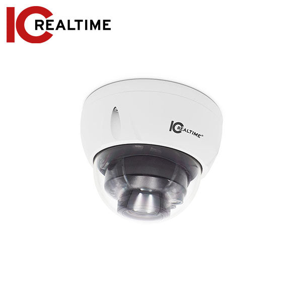 IC Realtime - IPFX-D40V-IRW2 / 4MP IP Indoor/Outdoor Mid Size Vandal Dome Camera / Varifocal 2.7-13.5mm Motorized Lens (104 - 27 AOV) / 131 Ft Smart IR / POE