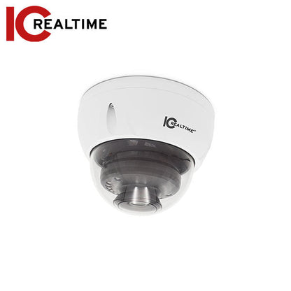IC Realtime - IPMX-D40F-IRW2 / 4MP IP Indoor/Outdoor Small Size Vandal Dome Camera / Fixed 2.8mm Lens (103 AOV) / 164 Ft Smart IR / POE AI / TAA Compliant