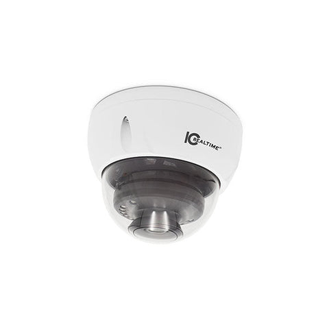 IC Realtime - IPMX-D40F-IRW2 / 4MP IP Indoor/Outdoor Small Size Vandal Dome Camera / Fixed 2.8mm Lens (103 AOV) / 164 Ft Smart IR / POE AI / TAA Compliant