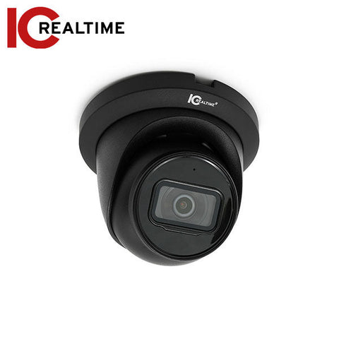 IC Realtime - IPMX-E40F-IRB2 / 4MP IP Indoor/Outdoor Small Size Vandal Eyeball Black Dome Camera / Fixed 2.8mm Lens (103°) / 164 Ft Smart IR / PoE Capable