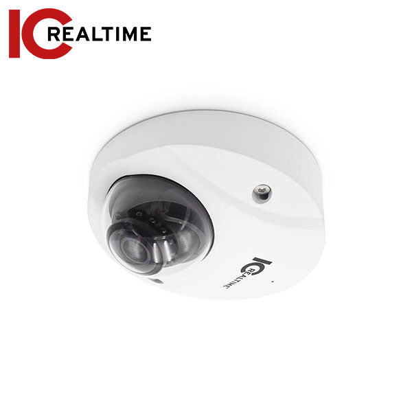 IC Realtime - IPMX-W40F-IRW3 / 4MP IP Indoor/Outdoor Small Size Vandal Dome Camera / Fixed 2.8mm Lens (102°) / 98 Ft IR / PoE Capable / Ai