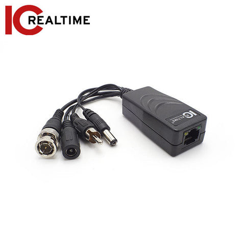 IC Realtime - IVB-213VPA / 1-Channel PoE Passive Balun To Transmit Audio - Video And Power / 2 Pack