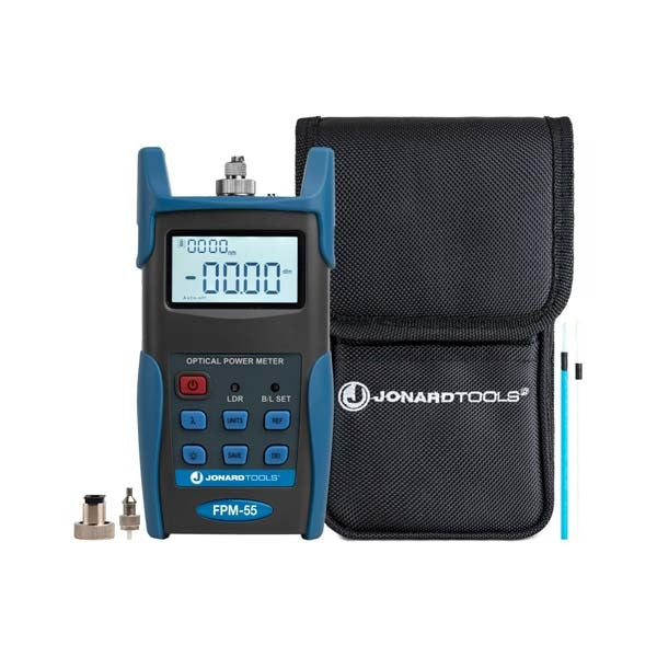 Jonard Tools - Fiber Optic Power Meter w/ Data Storage (-50 to +26 dBm) and FC/SC/LC Adapters - UHS Hardware