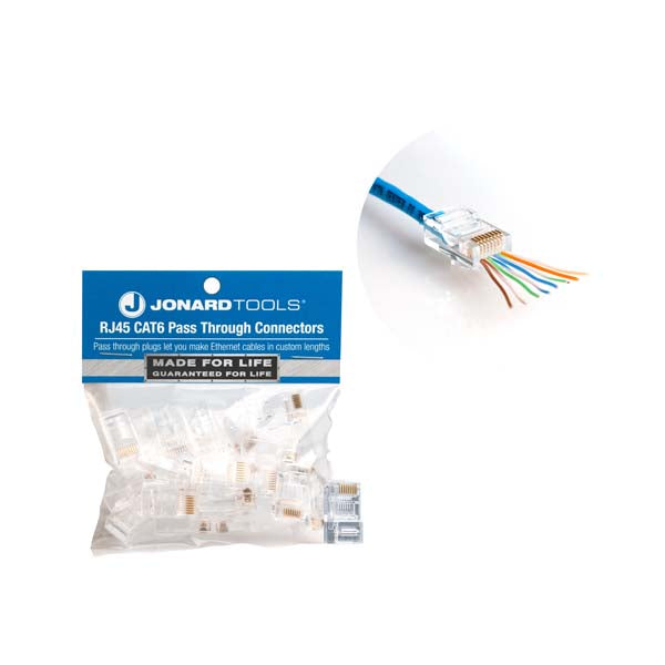 Jonard Tools - CAT5e RJ45 Pass-Through Connectors (Pack of 25) - UHS Hardware