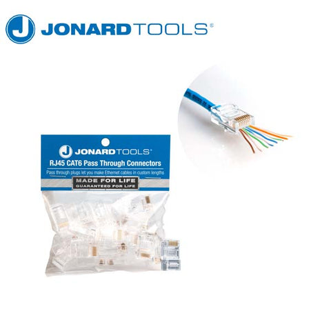 Jonard Tools - CAT5e RJ45 Pass-Through Connectors (Pack of 25) - UHS Hardware