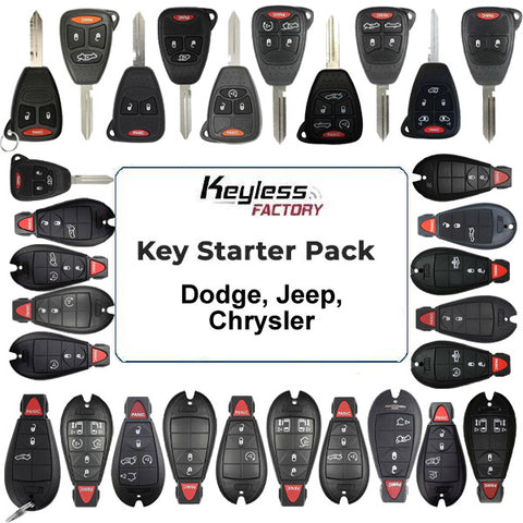 Remote Keys STARTER Pack / Chrysler - Dodge - Jeep / Flip Keys, Remote Head Keys - 30 Pieces (AFTERMARKET) - UHS Hardware