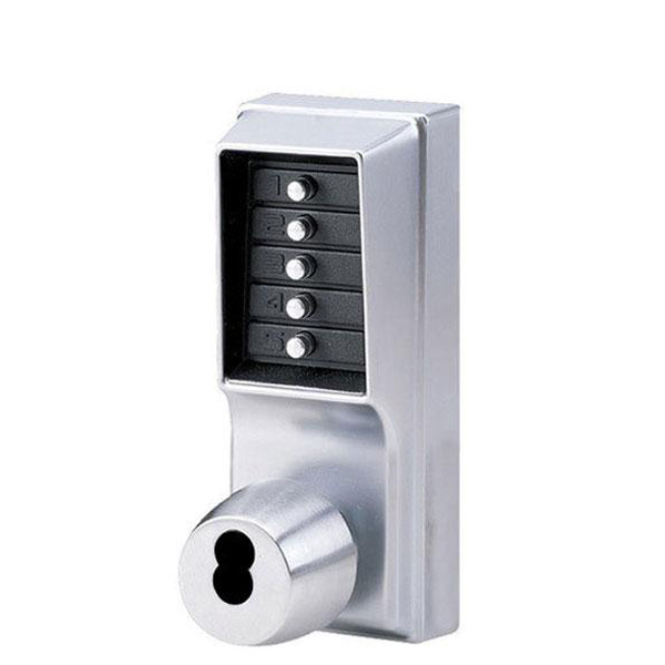 Simplex - 1021B - Pushbutton Cylindrical Combination Lever Lock - SFIC - 2¾" Backset - Satin Chrome - UHS Hardware