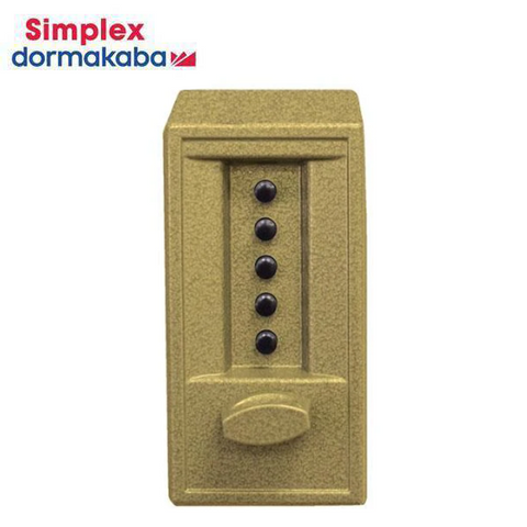 Simplex - 6202 - Pushbutton Cylindrical Keyless Lock - 2⅜" Backset - Gold Tone - UHS Hardware