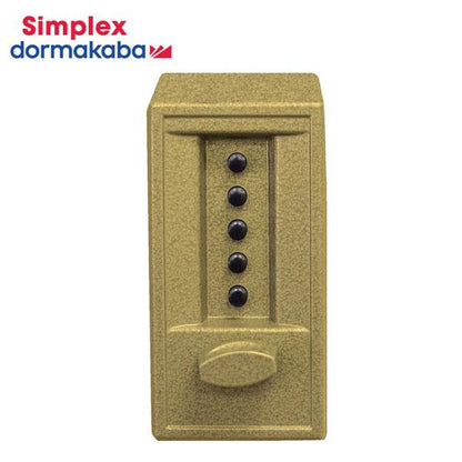 Simplex 6204 Pushbutton Cylindrical Keyless Lock - Gold Tone - 060 - Backset 2-3/4" - UHS Hardware