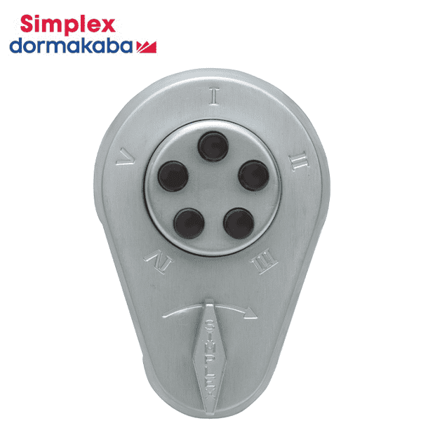 Simplex 900 Mechanical Pushbutton Deadbolt Lock w/ Thumbturn - 26D - Satin Chrome - UHS Hardware