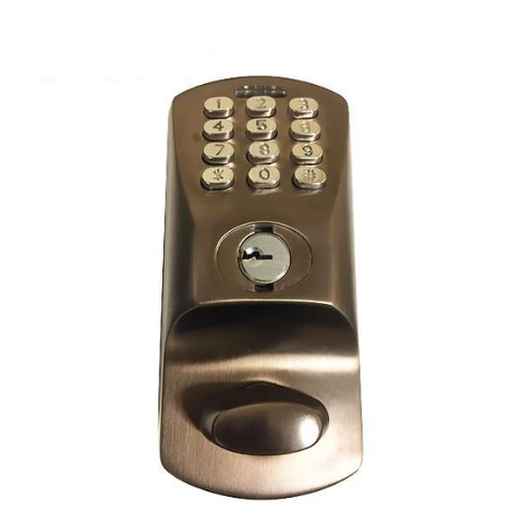 E-Plex 1502 Electronic Pushbutton Keyless Lock - Deadbolt - 744 - Dark Bronze - w/ Key Override - UHS Hardware
