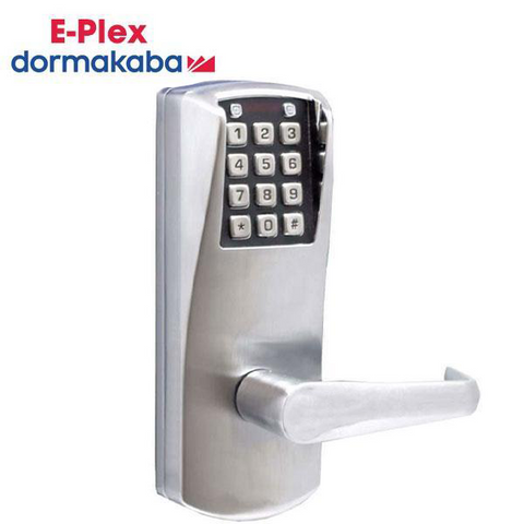 E-Plex - E2066LL - Electronic Pushbutton lever Lock - No Deadbolt/Key Override - Long Lever - 2¾" Backset - Satin Chrome - Grade 1 - UHS Hardware