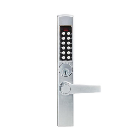 E-Plex - E3066 - Electronic Pushbutton Mortise Narrow-Stile Lever Lock - Deadbolt - Schlage 'C' - Satin Chrome - Grade 1 - UHS Hardware
