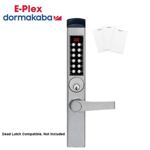 E-Plex - E3765 - Electronic Pushbutton PROX Mortise Narrow-Stile Lever Lock - Schlage 'C' - Deadlatch - Satin Chrome - Grade 1 - UHS Hardware