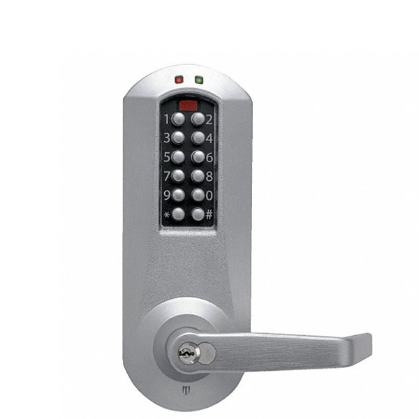 E-Plex - E5010XS - Electronic Pushbutton Exit Trim Lever Lock - Schlage 'C' - Satin Chrome - Grade 1 - UHS Hardware