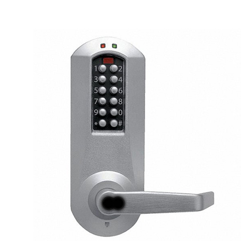 E-Plex - E5010B - Electronic Pushbutton Exit Trim Lever Lock - SFIC - Satin Chrome - Grade 1 - UHS Hardware