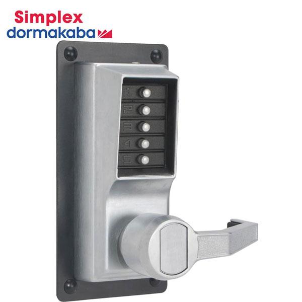 Simplex LRP1010 Mechanical Pushbutton Exit Trim Lever Lock w/ Combination Entry Only - 26D - Satin Chrome - RH - UHS Hardware
