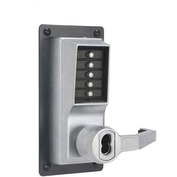 Simplex LRP1020S Mechanical Pushbutton Exit Trim Lever Lock w/ Combination Entry & Schlage (LFIC) - 626 - Satin Chrome w/ Key Override - RH - UHS Hardware
