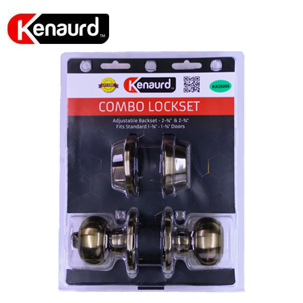 Premium Combo Lockset - Knob & Deadbolt - Entrance - Antique Brass - Retail Packaging - SC1 - Grade 3 - UHS Hardware