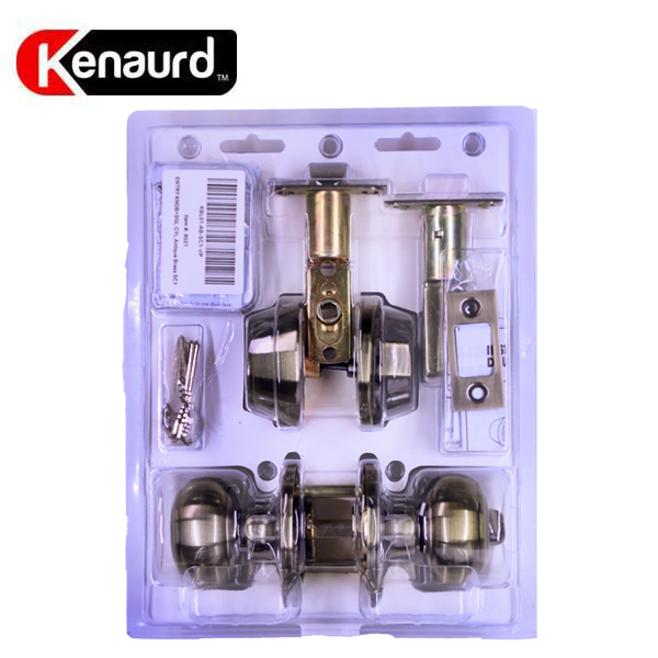 Premium Combo Lockset - Knob & Deadbolt - Entrance - Antique Brass - Retail Packaging - SC1 - Grade 3 - UHS Hardware