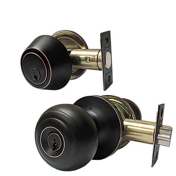 Premium Combo Lockset - Knob & Deadbolt - Oil Rubbed Bronze - ORB - KW1 - UHS Hardware