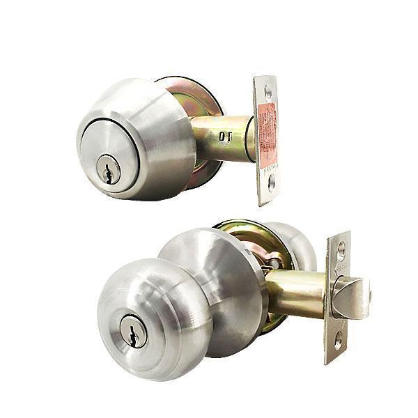 Premium Combo Lockset – Knob & Deadbolt – Satin Silver – SS – KW1 - UHS Hardware