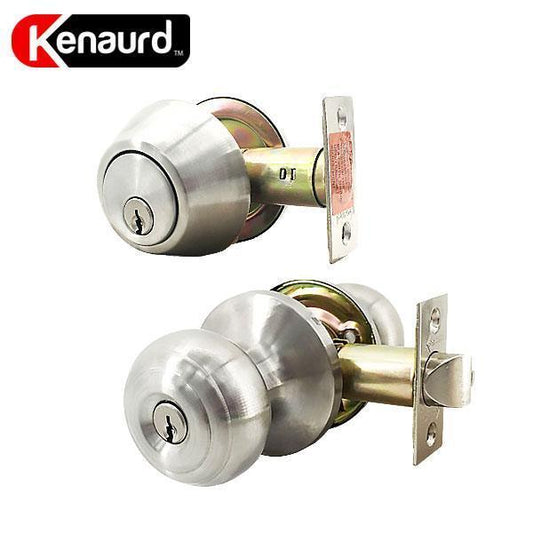 Premium Combo Lockset – Knob & Deadbolt – Satin Silver – SS – KW1 - UHS Hardware