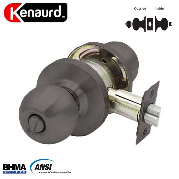 Commercial Door Knob - 2-3/4” Standard Backest - Oil Rubbed Bronze - Entrance - Grade 2 - UHS Hardware