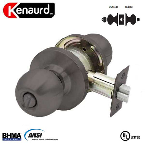 Commercial Door Knob - 2-3/4” Standard Backest - Oil Rubbed Bronze - Entrance - Grade 2 - UHS Hardware