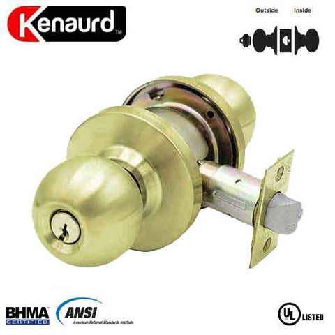 Commercial Door Knob Set - 2-3/4” Standard Backset - Polished Brass - Storeroom - Grade 2 - UHS Hardware