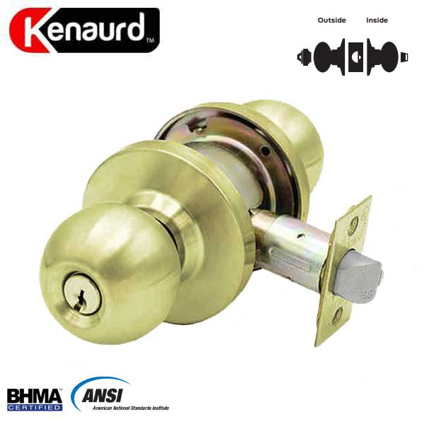 Commercial Door Knob - 2-3/4” Standard Backest - Polished Brass- Entrance - Grade 2 - UHS Hardware