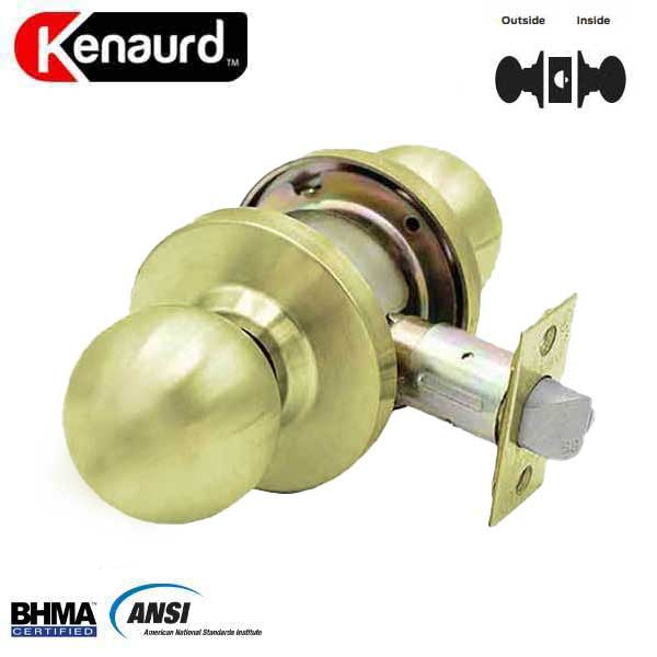 Commercial Door Knob Set - 2-3/4” Standard Backset - Polished Brass - Passage - Grade 2 - UHS Hardware