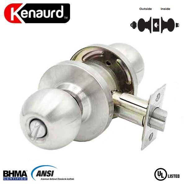 Commercial Door Knob - 2-3/4” Standard Backest - Satin Chrome - Entrance - Grade 2 - UHS Hardware