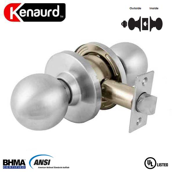 Commercial Door Knob - 2-3/4” Standard Backest - Satin Chrome - Classroom - Grade 2 - UHS Hardware