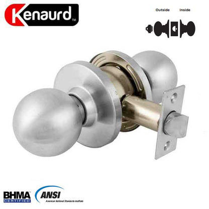 Commercial Door Knob - 2-3/4” Standard Backest - Satin Chrome - Classroom - Grade 2 - UHS Hardware