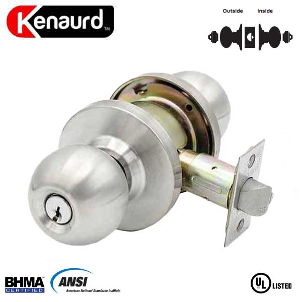 Commercial Door Knob - 2-3/4” Standard Backest - Satin Chrome - Institutional - Grade 2 - UHS Hardware