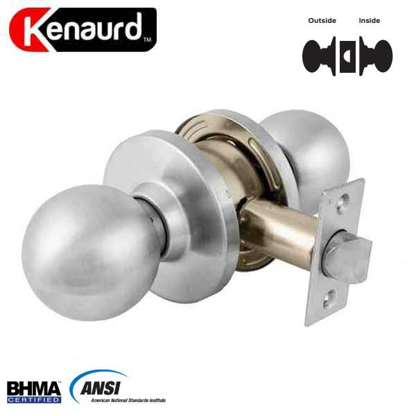 Commercial Door Knob - 2-3/4” Standard Backest - Satin Chrome - Passage  - Grade 2 - UHS Hardware