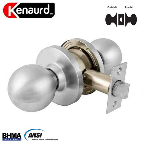 Commercial Door Knob - 2-3/4” Standard Backest - Satin Chrome - Passage  - Grade 2 - UHS Hardware
