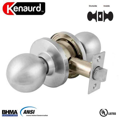 Commercial Door Knob - 2-3/4” Standard Backest - Satin Chrome - Passage  - Grade 2 - UHS Hardware