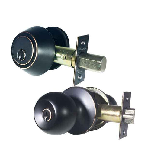 Premium Combo Lockset w/ Double Cylinder Deadbolt - Oil Rubbed Bronze - UHS Hardware