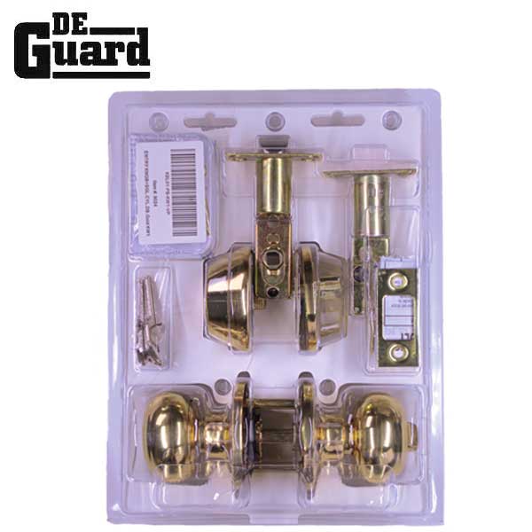 Premium Combo Lockset - Polished Brass - Entrance - Retail Packaging - KW1/SC1 - Grade 3 - UHS Hardware