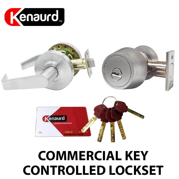 Key Controlled - Commercial Lever & Deadbolt Lockset Combo - 26D Satin Chrome - UHS Hardware