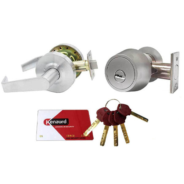 Key Controlled - Commercial Lever & Deadbolt Lockset Combo - 26D Satin Chrome - UHS Hardware