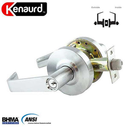 Commercial Lever Set Handle - 2-3/4” Standard Backset - Satin Chrome - Classroom Intruder - Grade 2 - UHS Hardware