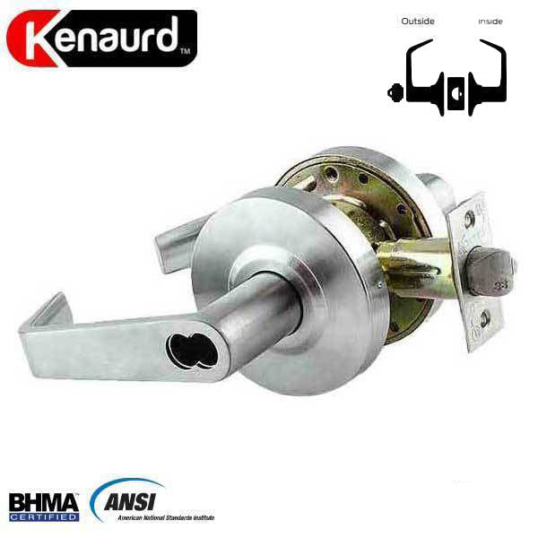 Commercial Lever Handle - SFIC IC Core - 2-3/4” Standard Backset - Satin Chrome - Storeroom - Grade 2 - UHS Hardware