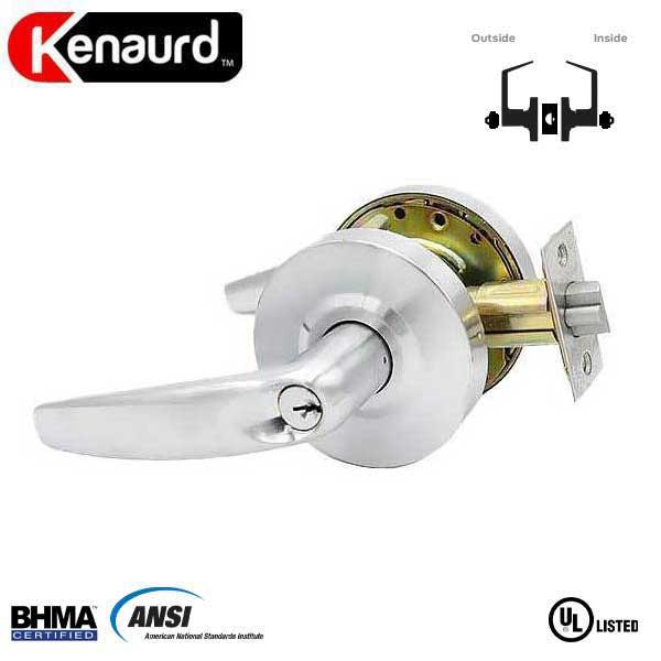 Commercial Lever Handle - Contemporary Design - Double Sided - 2-3/4” Standard Backset - Satin Chrome - Institutional - Grade 2 - UHS Hardware