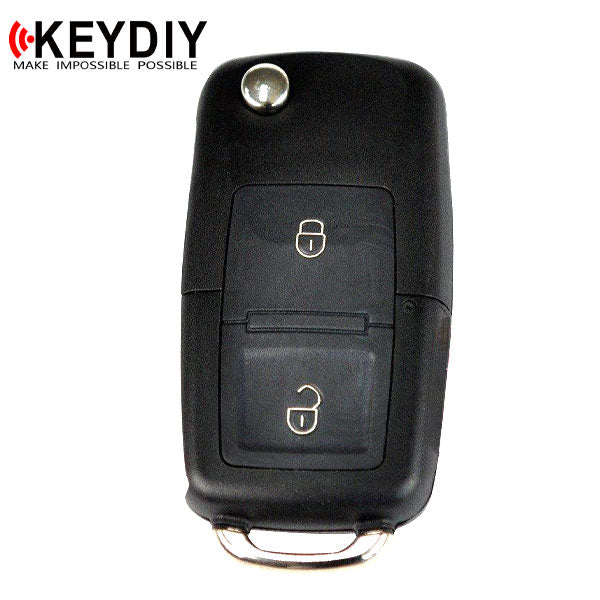 KEYDIY - VW Style - 2-Button Flip Key Blank - Black  (KD-B01-2) - UHS Hardware